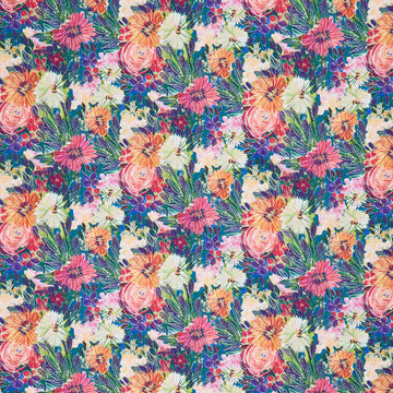 Sunset Meadow - Sketchy Floral Multi Color Yardage