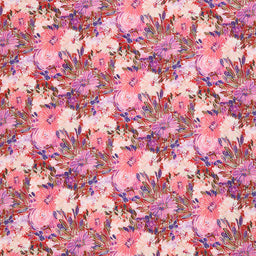 Sunset Meadow - Sketchy Floral Raspberry Yardage