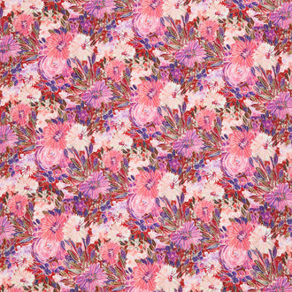 Sunset Meadow - Sketchy Floral Raspberry Yardage