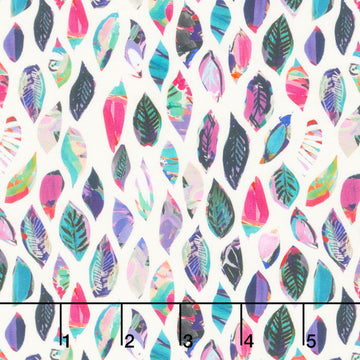 Sunset Meadow - Leaves Light Cream Yardage