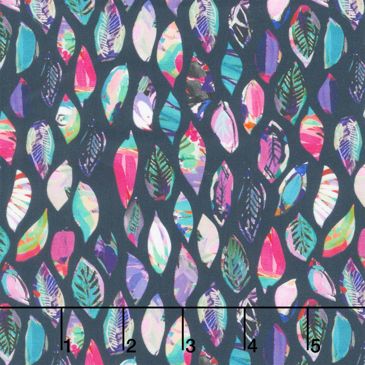 Sunset Meadow - Leaves Black Yardage