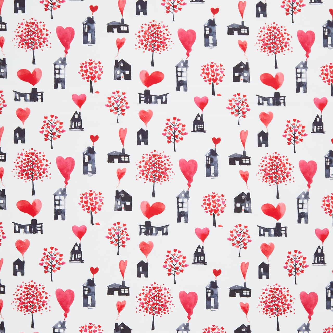 Love Matters - Houses White Yardage