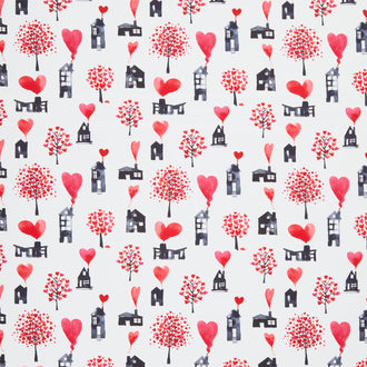 Love Matters - Houses White Yardage