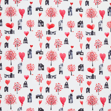 Love Matters - Houses White Yardage