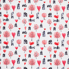 Love Matters - Houses White Yardage