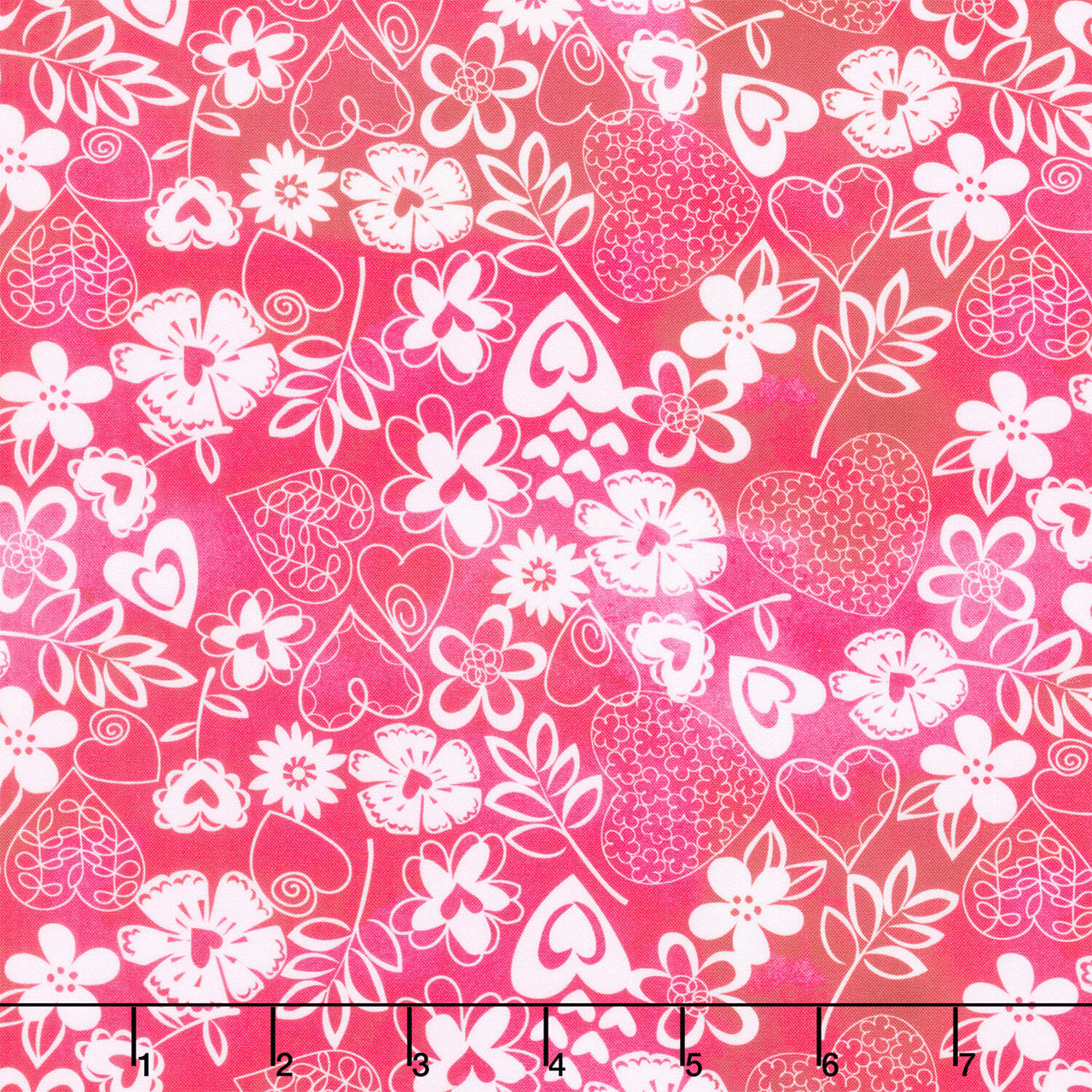 Love Matters - Lacey Floral Fuchsia Yardage