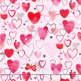 Love Matters - Mixed Hearts Light Pink Yardage