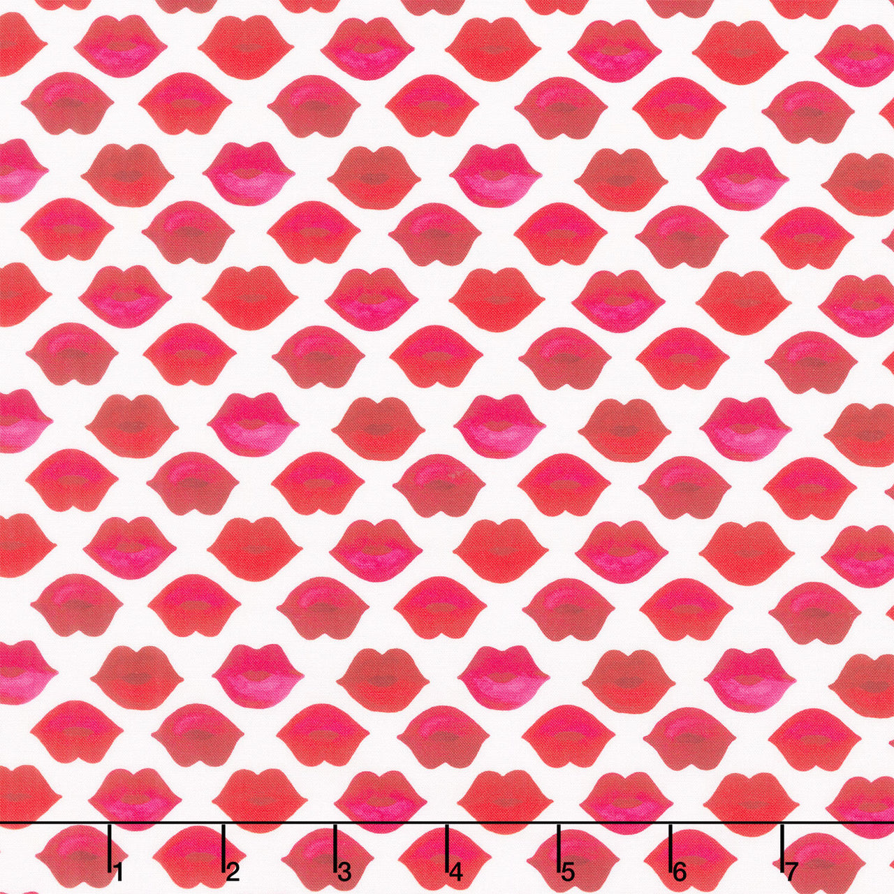 Love Matters - Lips White Yardage