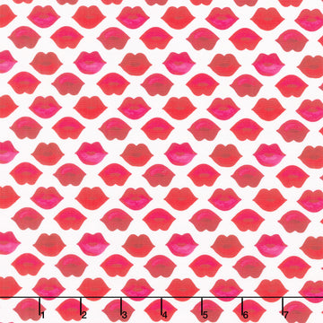 Love Matters - Lips White Yardage