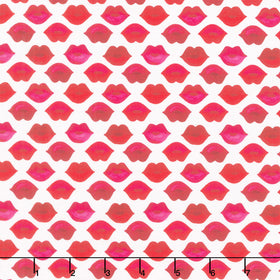 Love Matters - Lips White Yardage
