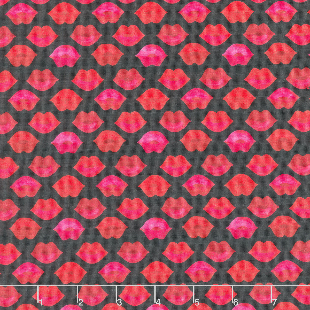 Love Matters - Lips Black Yardage