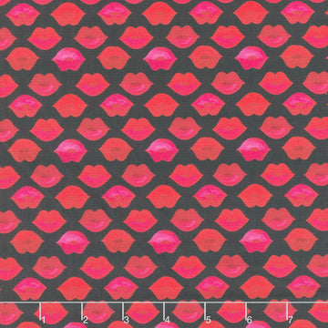 Love Matters - Lips Black Yardage