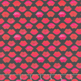 Love Matters - Lips Black Yardage
