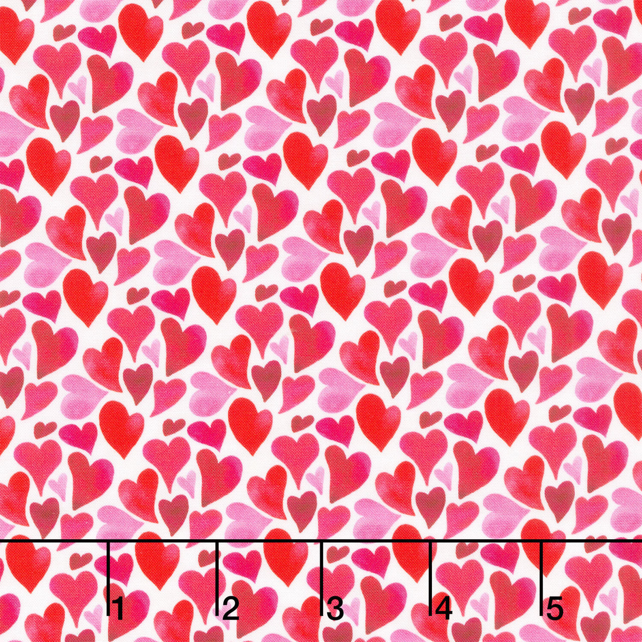 Love Matters - Curvy Hearts White Yardage