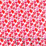 Love Matters - Curvy Hearts White Yardage