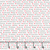 Love Matters - Words White Yardage