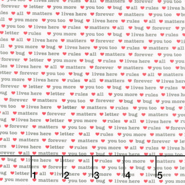 Love Matters - Words White Yardage