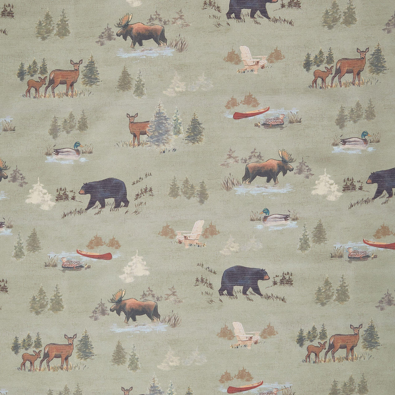 Lake & Lodge - Toile Olive Yardage