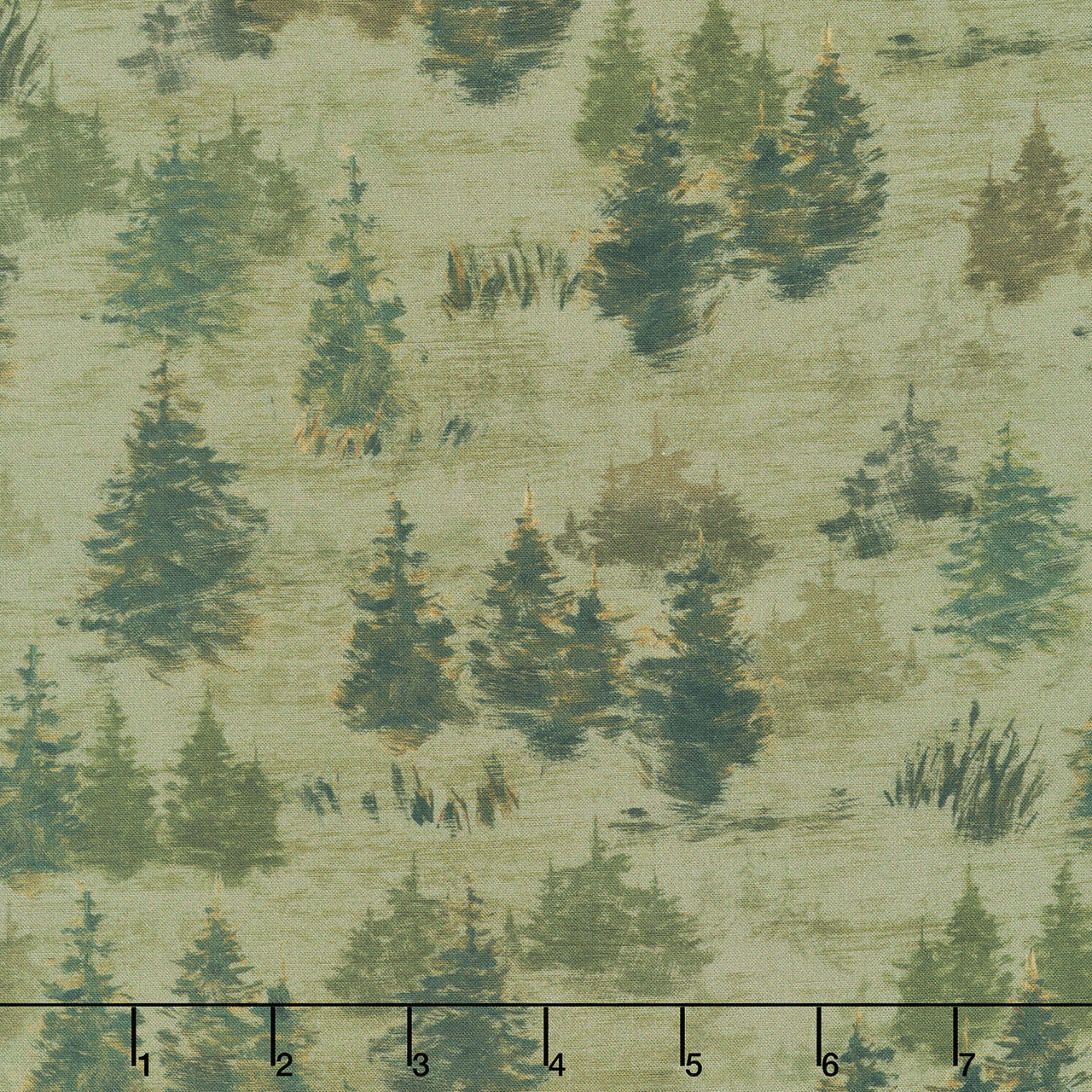 Lake & Lodge - Trees Olive Yardage
