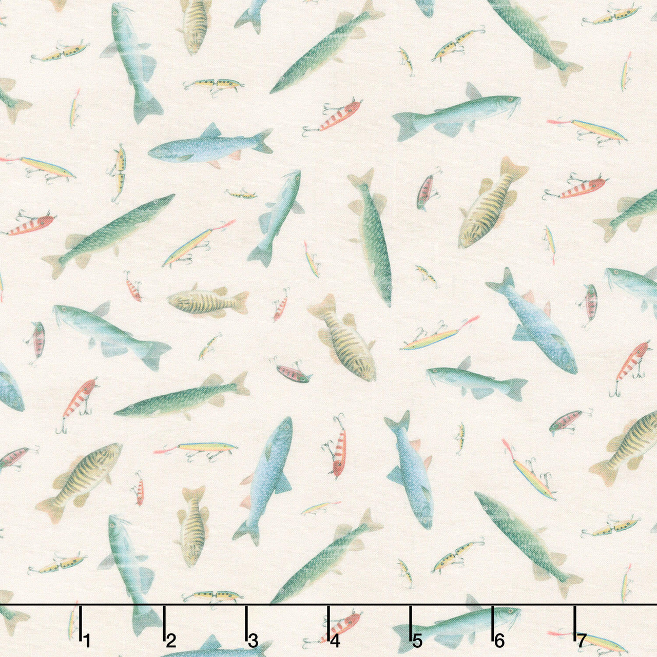 Lake & Lodge - Fish Cream Yardage