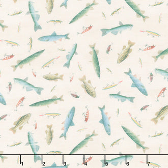 Lake & Lodge - Fish Cream Yardage