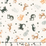 Homebodies - Tossed Cats Cream Yardage