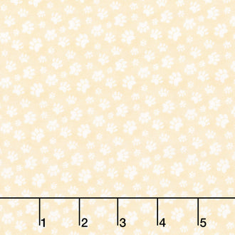 Homebodies - Paw Prints Light Gold Yardage