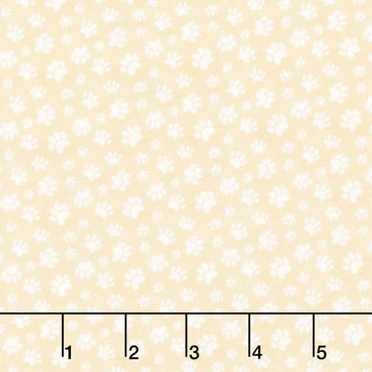 Homebodies - Paw Prints Light Gold Yardage