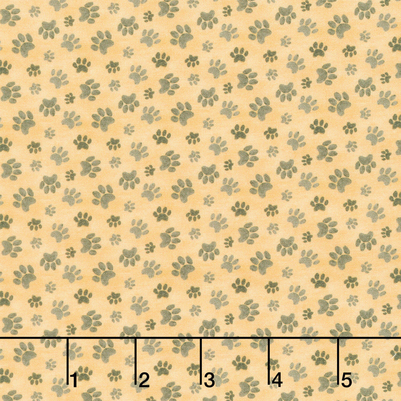 Homebodies - Paw Prints Gold Yardage