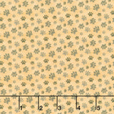 Homebodies - Paw Prints Gold Yardage