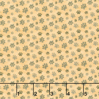 Homebodies - Paw Prints Gold Yardage