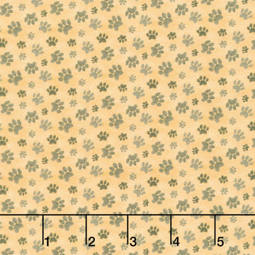 Homebodies - Paw Prints Gold Yardage