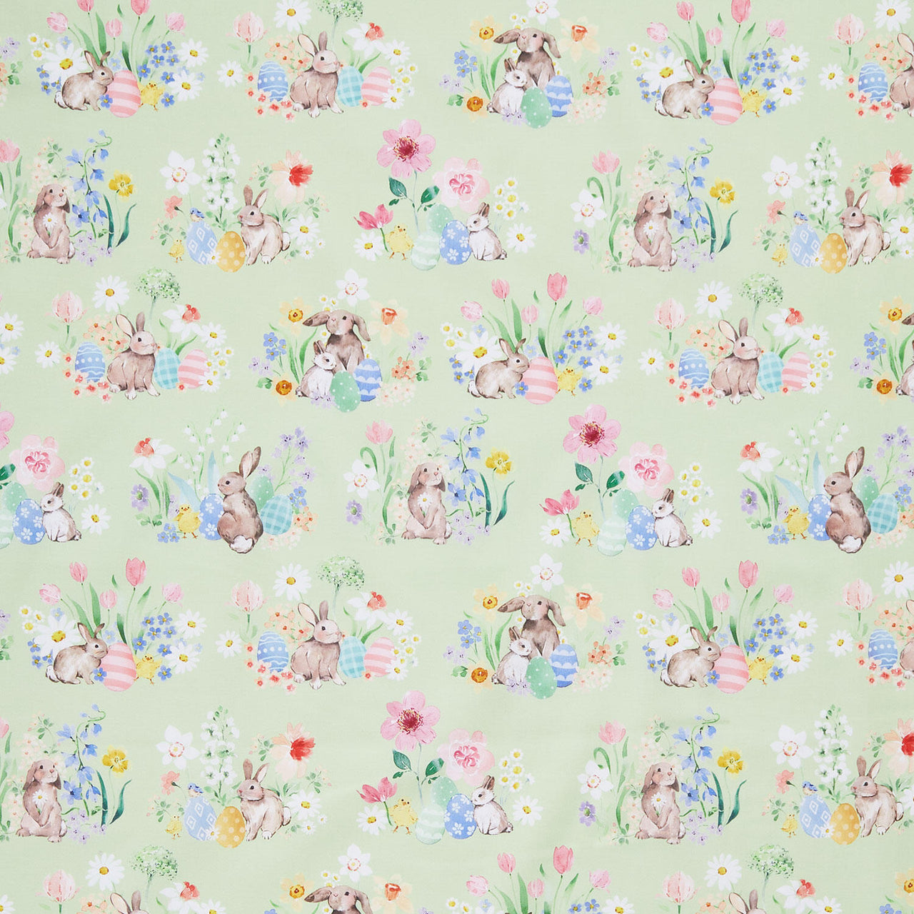 Spring Cheer - Rabbits Toile Light Olive Yardage