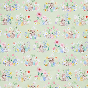 Spring Cheer - Rabbits Toile Light Olive Yardage
