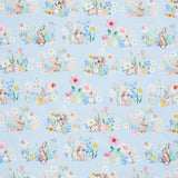 Spring Cheer - Rabbits Toile Light Denim Yardage
