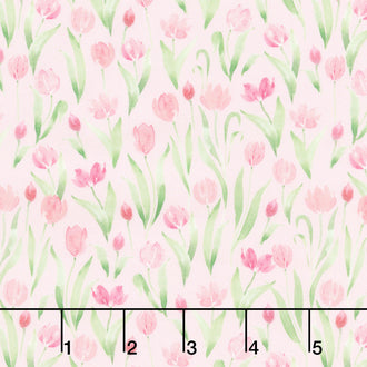 Spring Cheer - Tulips Light Pink Yardage