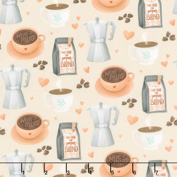 Perfect Blend - Coffee Shop Light Khaki Yardage