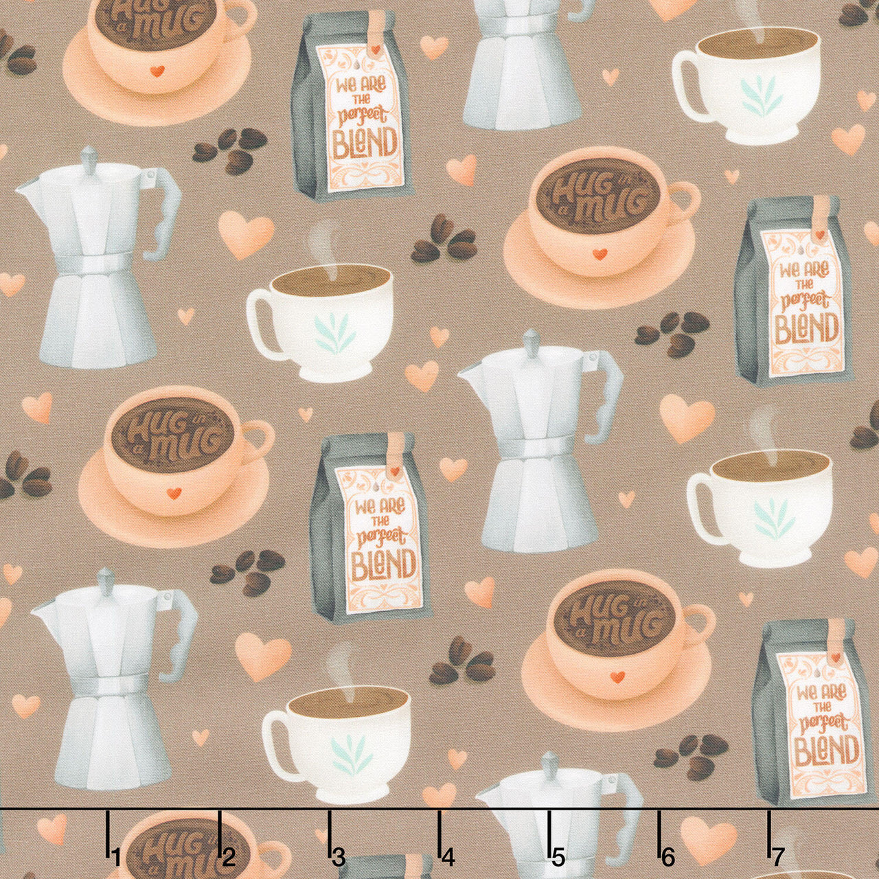 Perfect Blend - Coffee Shop Light Brown Yardage