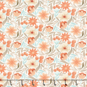Perfect Blend - Floral Light Cream Yardage