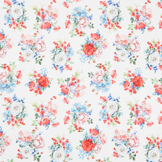 Americana - Tossed Bouquets Light Cream Digitally Printed Yardage