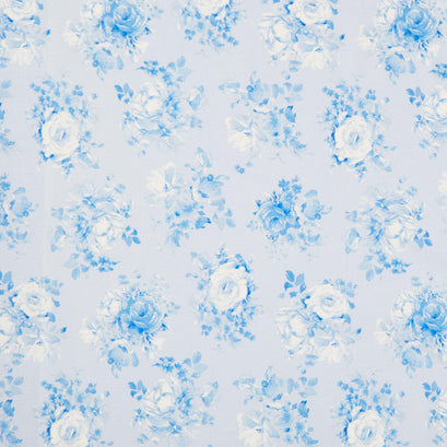 Americana - Tossed Bouquets Light Denim Digitally Printed Yardage