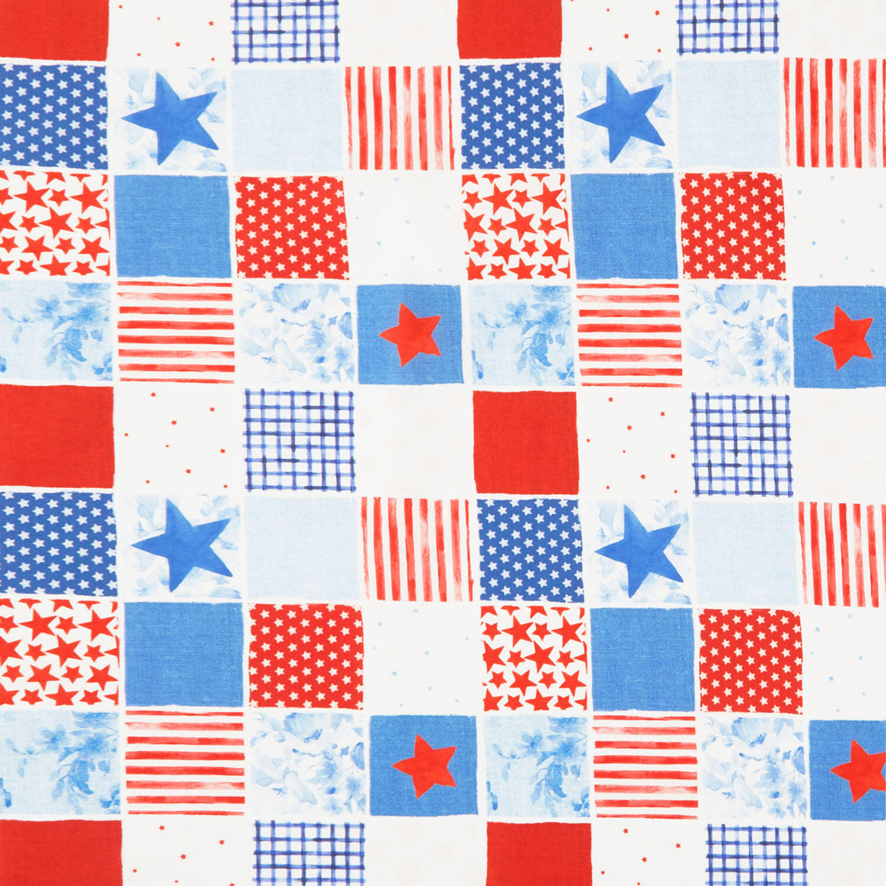 Americana - Patchwork Multi Color Digitally Printed Yardage