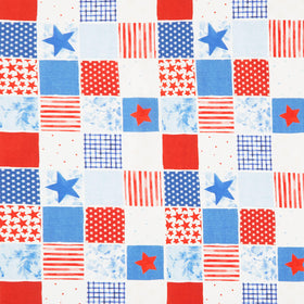 Americana - Patchwork Multi Color Digitally Printed Yardage