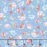 Americana - Medium Floral Denim Digitally Printed Yardage