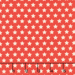 Americana - Stars Red Digitally Printed Yardage