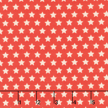 Americana - Stars Red Digitally Printed Yardage