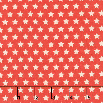 Americana - Stars Red Digitally Printed Yardage