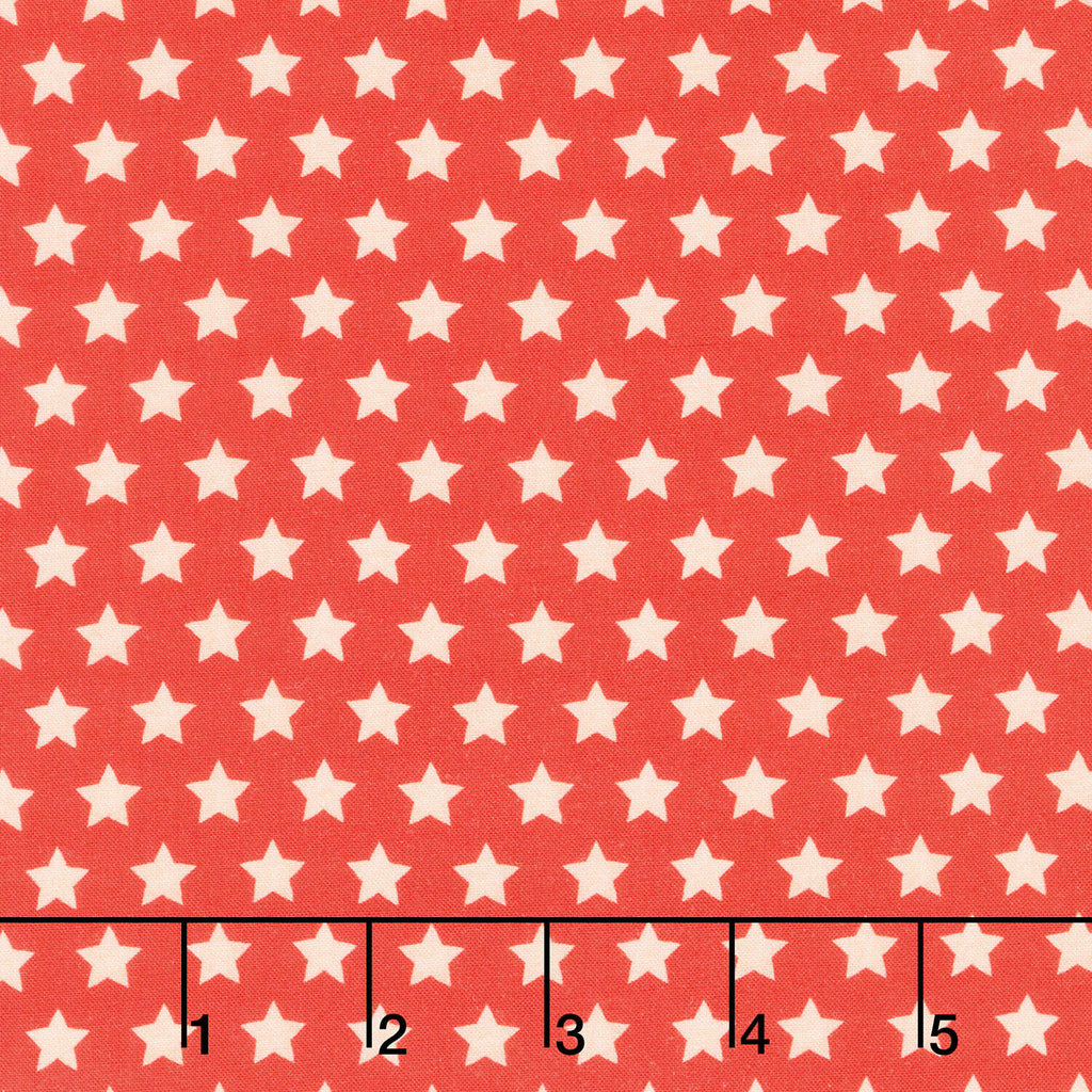 Americana - Stars Red Digitally Printed Yardage