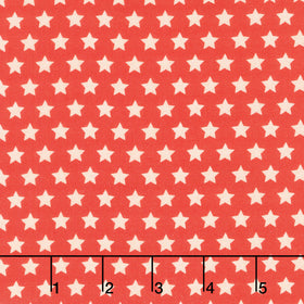 Americana - Stars Red Digitally Printed Yardage