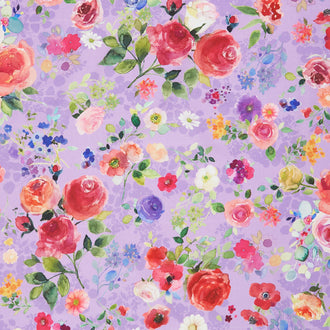 Fleur De Rose - Bouquets Light Purple Yardage